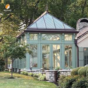 MILY Grande <span class=keywords><strong>serre</strong></span> de jardin en verre décorative de style villa en plein air, gazebo triangulaire en <span class=keywords><strong>fer</strong></span> <span class=keywords><strong>forgé</strong></span> - Product Image 3