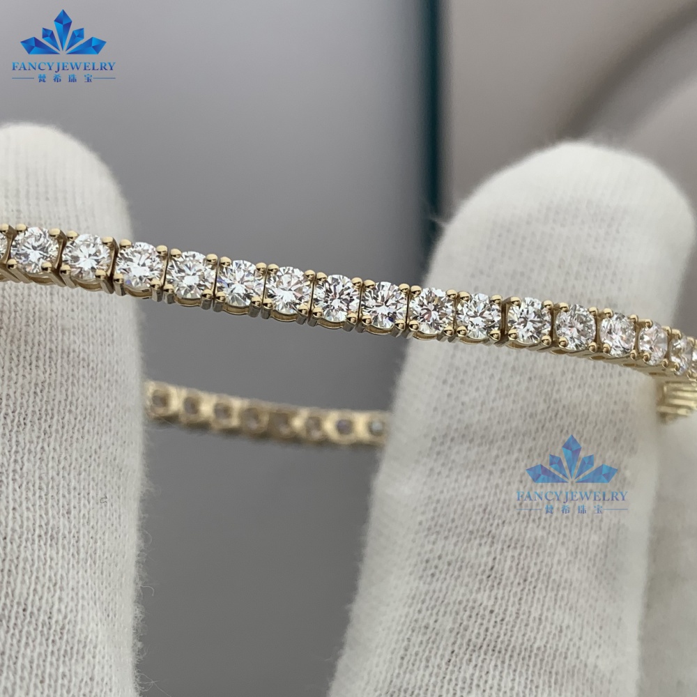tennis bracelet lab grown diamond 14k gold
