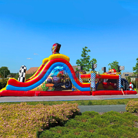 Pista de Obstáculos Inflable Gigante para Exteriores, Comercial, con Material de PVC, Capacidad de 1000 kg, Diseño Portátil para Adultos
