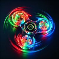 Fidget Spinner LED avec logo personnalisé, jouet lumineux, spinner à main lumineux, réduction du stress, soulagement de l'anxiété, spinner à main en cristal