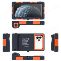 Laudtec SJK092 Couverture Selfie Verre Trempé Lanière En Métal Étanche Plongée Clair Téléphone Cas Pour Iphone 15 14 13 12 Plus Pro Max