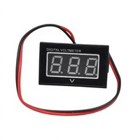 Voltmeter Digital LED 12V/24V 0.40 "DC 2.5-30V IP66 Meteran Tegangan Tahan Air Akurasi 0.1 2 Kabel untuk Mobil Otomatis Kapal Laut