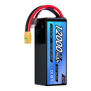 Batterie de drone UAV 22,2 V 12000 mAh 6S 25C LCO Lithium Polymer pour jouets de camion RC, jouets de voiture, drone FPV léger multi-axes - Product Image 1