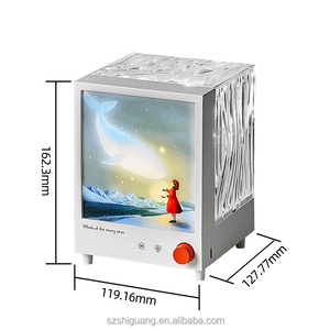 Egogo Nhiều màu Aurora hộp Đèn nhỏ màu đỏ Con Cá Voi cho <span class=keywords><strong>Bluetooth</strong></span> năng động đại dương sóng nước gợn Đêm LED <span class=keywords><strong>Mini</strong></span> Vuông ấm áp - Product Image 3