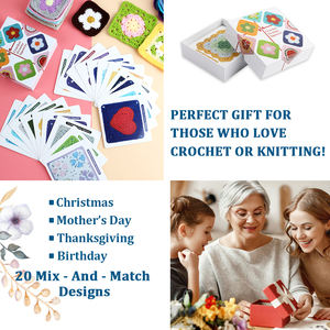 20 pièces/boîte Guide de motifs de <span class=keywords><strong>tricot</strong></span> DIY, modèles de carrés Granny au crochet, kit de crochet pour débutants, <span class=keywords><strong>livre</strong></span> d'apprentissage du <span class=keywords><strong>tricot</strong></span> à la main - Product Image 6