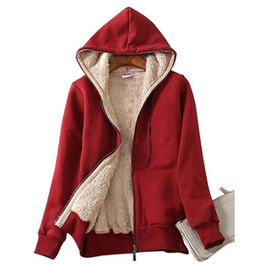 Abrigos de Invierno para Mujer, Chaqueta de Manga Larga, Suéter con Capucha de Lana, Abrigo de Lana Estampado, Abrigo de Lana con Capucha y Mangas Largas para Mujer - Product Image 2