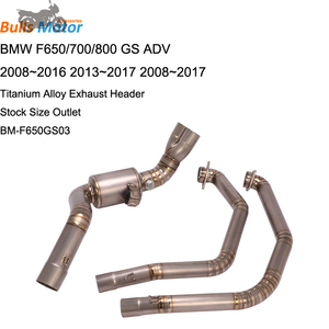 Système d'Échappement pour Moto BMW F650GS F700GS <span class=keywords><strong>F800GS</strong></span> Adventure, Tuyau Avant en Alliage de Titane - Product Image 2