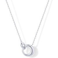 Nouveauté, vente flash, bijoux tendance, collier en laiton plaqué or, minimalisme, collier à double anneau rond, pendentif pour femmes