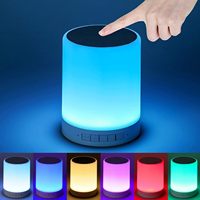 Lampe de chevet LED portable avec haut-parleur sans fil et lumière nocturne tactile RGB pour la maison, les fêtes et les cadeaux
