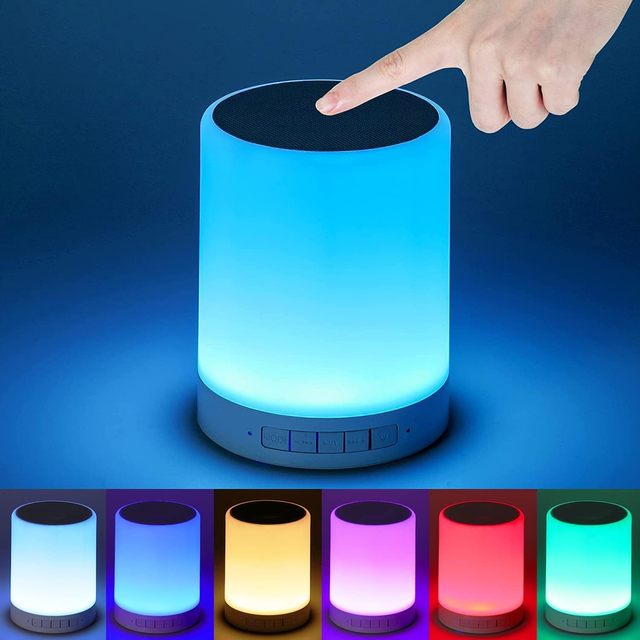 Touch RGB Night Light Speaker Wireless Speaker Portable LED Bedside Lamp Speaker for Home Party Gift