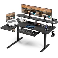 Bureau d'angle ergonomique électrique réglable en hauteur en forme de L pour le travail, le bureau et la maison