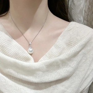 S925 Pure Silver Necklace Rich Heiress Feeling Sea Blue Treasure Flower Cluster Light Luxury High-End Pearl Niche Product - Product Image 4