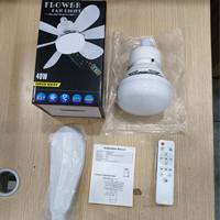 Ventilateur de plafond avec lumière, télécommande, douille E27, pour cuisine, salle de bain, garage, chambre à coucher