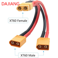 Connecteur de batterie parallèle DAJIANG OEM personnalisé XT60, contact en cuivre 14AWG, câble adaptateur répartiteur en Y 1 femelle 2 mâles pour l'alimentation