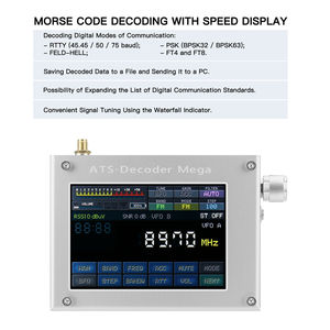ATS-Decoder <span class=keywords><strong>Mega</strong></span> SDR <span class=keywords><strong>Radio</strong></span> Receiver AM <span class=keywords><strong>FM</strong></span> SYNC SSB CW DIGI Receptor Versión mejorada de ATS25 Max-Decoder con pantalla a color de 4" - Product Image 3