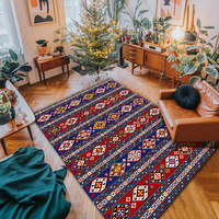 Centre de logo personnalisé écologique tapis en fausse peau de mouton teint en usine chinoise tapis de style tribal salon
