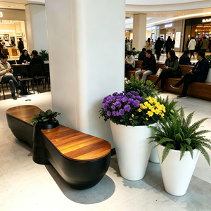 Bancs d'extérieur modernes en fibre de verre écologiques pour la place publique, l'église et le jardin - Product Image 5