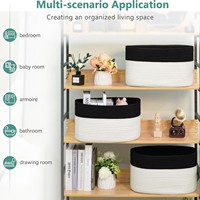 Panier de rangement en corde de coton, organiseur de bureau, boîte de rangement pour jouets, en tissu, multifonctionnel, pliable, grande capacité, modèle