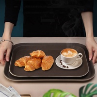Plateaux de service rectangulaires antidérapants en PP, plateaux ronds et rectangulaires pour servir les aliments dans les restaurants, bars et pubs