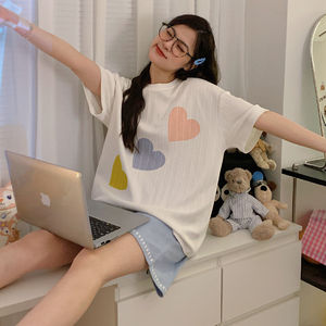 Femmes nouveau été à manches courtes ensembles de vêtements de nuit mignon dessin animé <span class=keywords><strong>pyjamas</strong></span> costume 6535 Pit thermique <span class=keywords><strong>pyjamas</strong></span> - Product Image 4