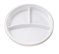 Vente en gros d'usine : Vaisselle jetable en PS de 14g, assiettes en plastique à trois compartiments pour mariage, plateau de fête en plastique, vaisselle écologique, assiettes en plastique pour mariage