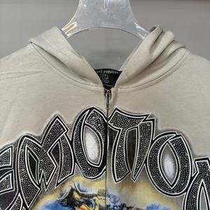 Nouveauté : Sweat à capuche zippé 100 % coton de qualité supérieure, épais, style streetwear, pour homme – Collection Mixed Emotions - Product Image 3