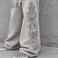 Ensemble de survêtement personnalisé pour homme, style jogging, effet vieilli, délavé à l'acide, coupe ample et oversize
