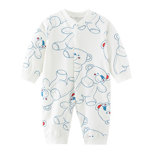 Conjunto de Ropa de Algodón para Bebé Recién Nacido para Primavera, 100% Algodón, Traje de Gateo con Estampado Animal, Algodón Peinado - Product Image 5