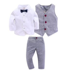 BSL89 Conjunto de 3 Piezas para Bebé Niño, Ropa Nueva para Bautizo, Traje Formal para Fiesta, Regalo, Manga Larga, Otoño - Product Image 1