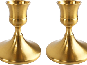 Vintage Gold Iron Tall Stem Taper Candle Holders LongPole Candlestick Stand <b>Wedding</b> Home Decoration - Product Image 3