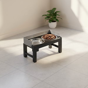 Support de gamelle surélevé anti-étouffement pour animaux de compagnie, hauteur réglable, antidérapant, double gamelle pour chiens et chats - Product Image 3