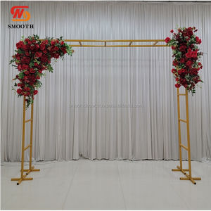 Arco cuadrado de hierro de estilo romántico europeo liso con diseño de espejo para decoración de boda tamaño personalizable - Product Image 6