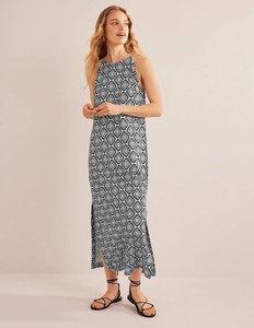 Abito estivo in cotone 100% a trama grossa, stile britannico, lunghezza media, stampato, <span class=keywords><strong>con</strong></span> orlo a <span class=keywords><strong>spacco</strong></span>, silhouette dritta, casual e senza sforzo - Product Image 5