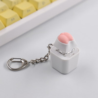 Porte-clés personnalisé avec lumière RVB, poisson en bois, acrylique, jouet anti-stress avec interrupteur à patte de chat, testeur, porte-clés personnalisé