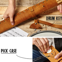 Sac pour baguettes personnalisé en cuir PU Kit de porte-baguettes avec étui pour clés de batterie Cadeau pour batteur
