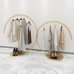 Rak Pakaian Logam Emas Modern yang Dapat Disesuaikan untuk Toko, Rak <span class=keywords><strong>Display</strong></span> Toko Ritel - Product Image 2