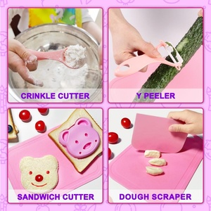 19-Piece Children's Safe Knifes <b>Apron</b> Cake Scraper Peeler Wooden Kids Kitchen Knife Set for Fruit Potato Cut Baking Pastry Tools - Product Image 3