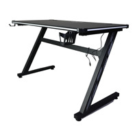 Lumière LED en forme de Z avec porte-gobelet et crochet pour casque Bureau de jeu Table de jeu professionnelle Vente d'usine Bureau d'ordinateur