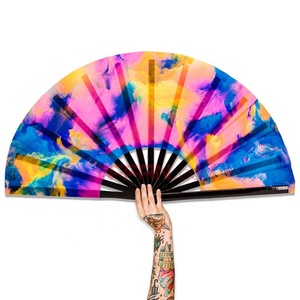 พัดไม้ไผ่พิมพ์ลาย UV สะท้อนแสง พับได้ สำหรับงานปาร์ตี้ งานเทศกาล เต้นรำ - Product Image 1