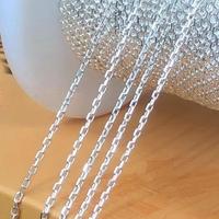Chaînes de bijoux permanents non finies en argent 925, chaîne en vrac à coupe diamant ovale GP US 1,0 mm 1,2 mm 1,3 mm, vente en gros d'usine