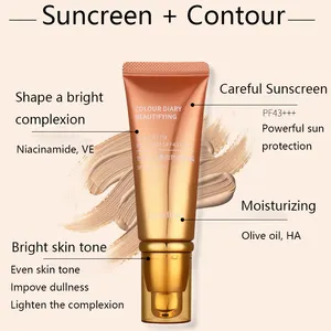 Wholesale Color Dairy Beautifying BB Cream SPF43 Makeup Body Face Sunscreen Private Label Cosmetics Whitening Facial Sun Screen