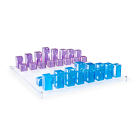 Jeux d'échecs modernes en lucite cristal personnalisés Jeu d'échecs en acrylique de luxe Jeu de société pour adultes