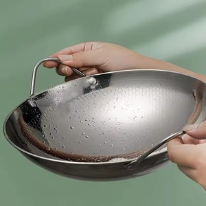Sartén de panal de acero inoxidable antiadherente con mango, resistente a los arañazos, para cocinar, pasta, bistec, gachas, ramen, 29cm/11 pulgadas, 1 unidad - Product Image 3