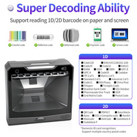 Escáner de Código de Barras de Escritorio de Alta Velocidad YUANAIDC, Lector USB Omnidireccional de Códigos QR 1D y 2D para Puntos de Venta, Tiendas Minoristas y Almacenes
