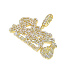 Collana con Ciondolo a Forma di Borsa con <span class=keywords><strong>Pietre</strong></span> CZ per Uomo, Gioielli Hip Hop - Product Image 5