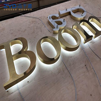 Letras de Canal 3D de Acero Inoxidable de Alta Calidad con Retroiluminación LED, Impermeables para Exteriores, Letreros con Halo Luminoso para Fachadas de Tiendas Comerciales