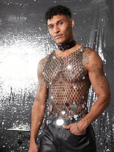 Chaleco de playa Sexy para <span class=keywords><strong>hombre</strong></span> de nueva fuente transfronteriza en el extranjero W25431 <span class=keywords><strong>ropa</strong></span> de rendimiento <span class=keywords><strong>AliExpress</strong></span> para mantener colgante de cuentas de red de pesca - Product Image 3