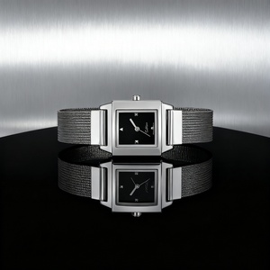 Montre-bracelet pour femme en acier inoxydable ovale, alliage, mode simple, mouvement à quartz japonais, verre, aiguilles, logo personnalisé, style professionnel - Product Image 3