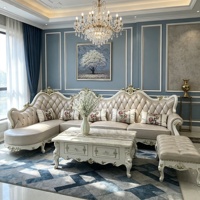 Ensemble de canapés sectionnels en cuir et dentelle, mobilier de salon, canapés pour salon, couleur poudre lotus, pour véranda