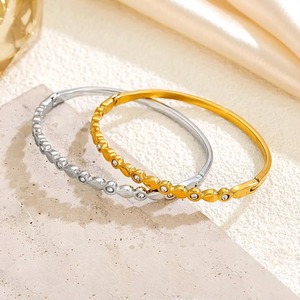 Elegante Brazalete de Acero Inoxidable en Forma de Lágrima con Cristal, Chapado en Oro/Plata, Apilable, para Mujer, Regalo de Joyería - Product Image 2